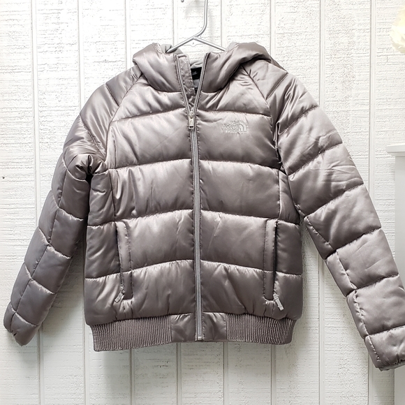 north face silver puffer jacket